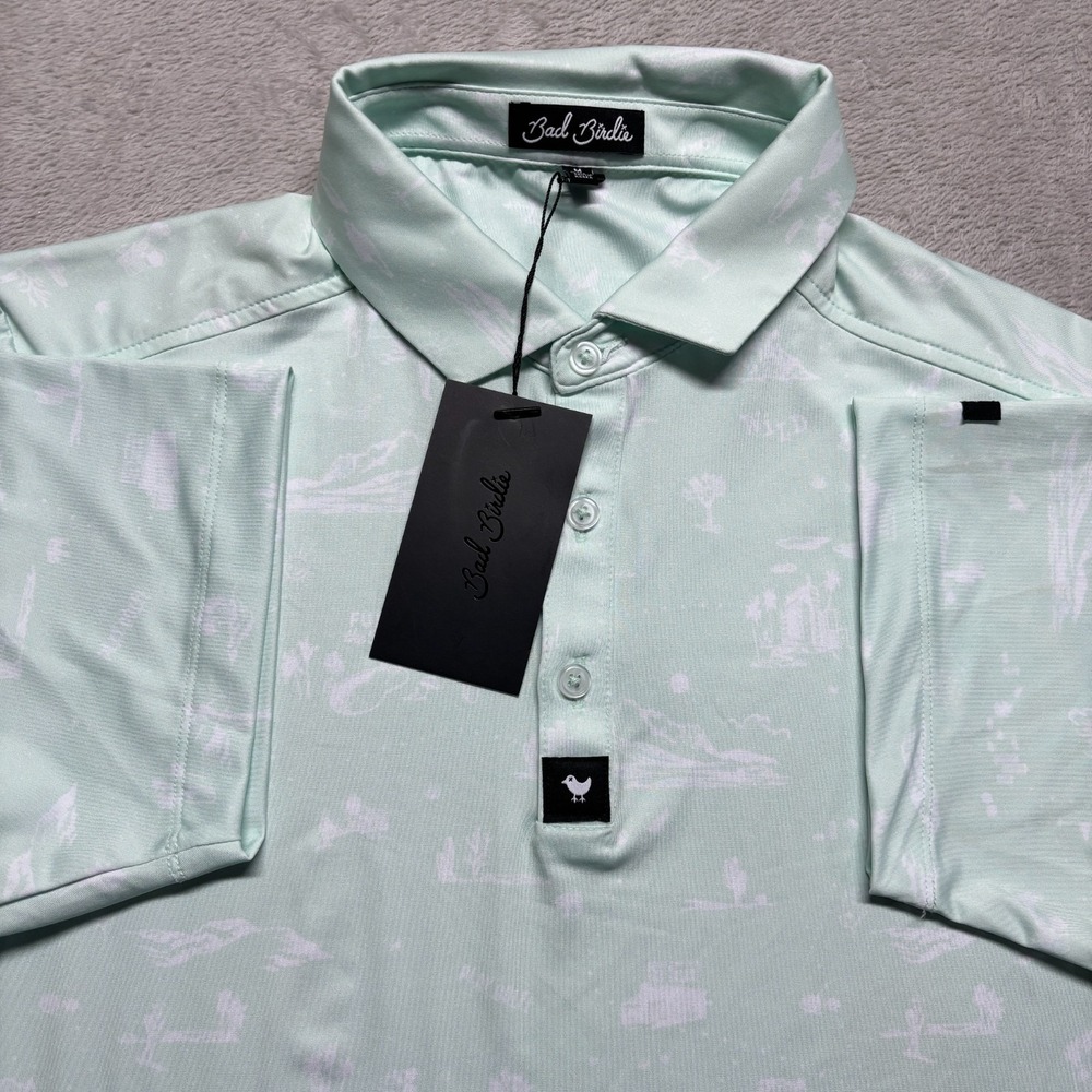 NWT Bad Birdie Golf Polo Men's M The‎ Southwest Loop Shirt Light Green Western